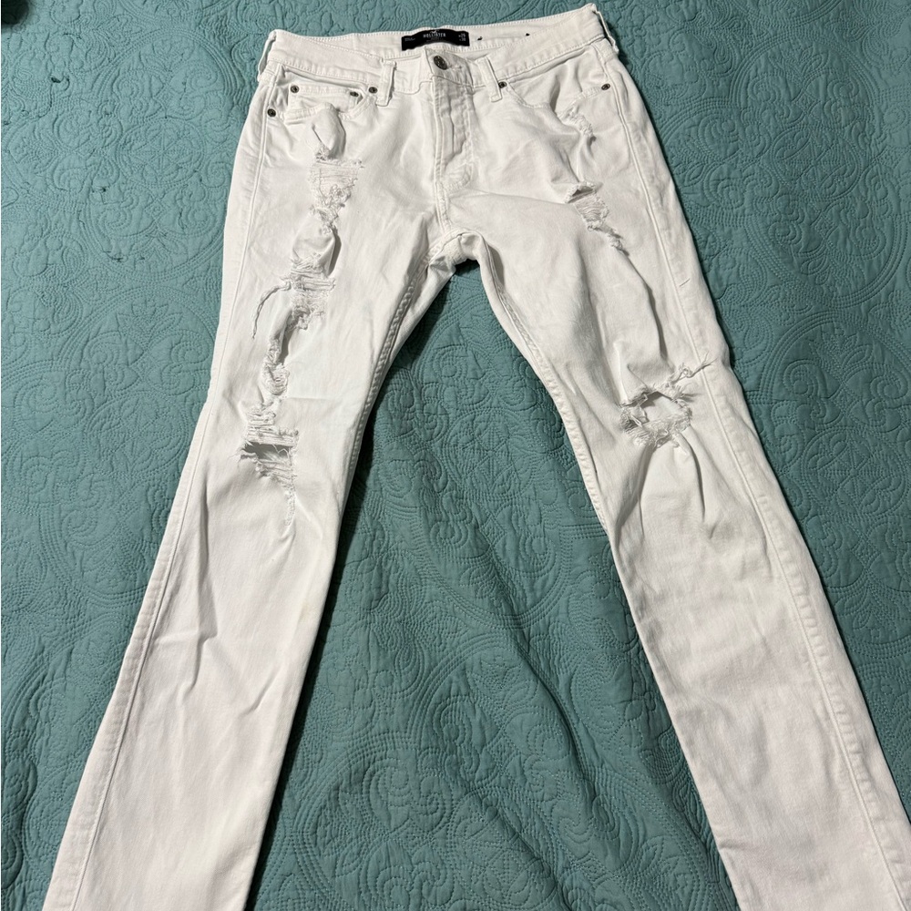 Men’s Hollister white Epic Flex Ripped Skinny Jeans